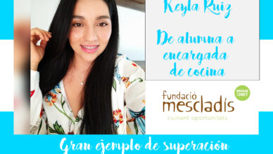 Keyla Ruiz Gran ejemplo de superación de alumna a jefa de cocina en mescladis